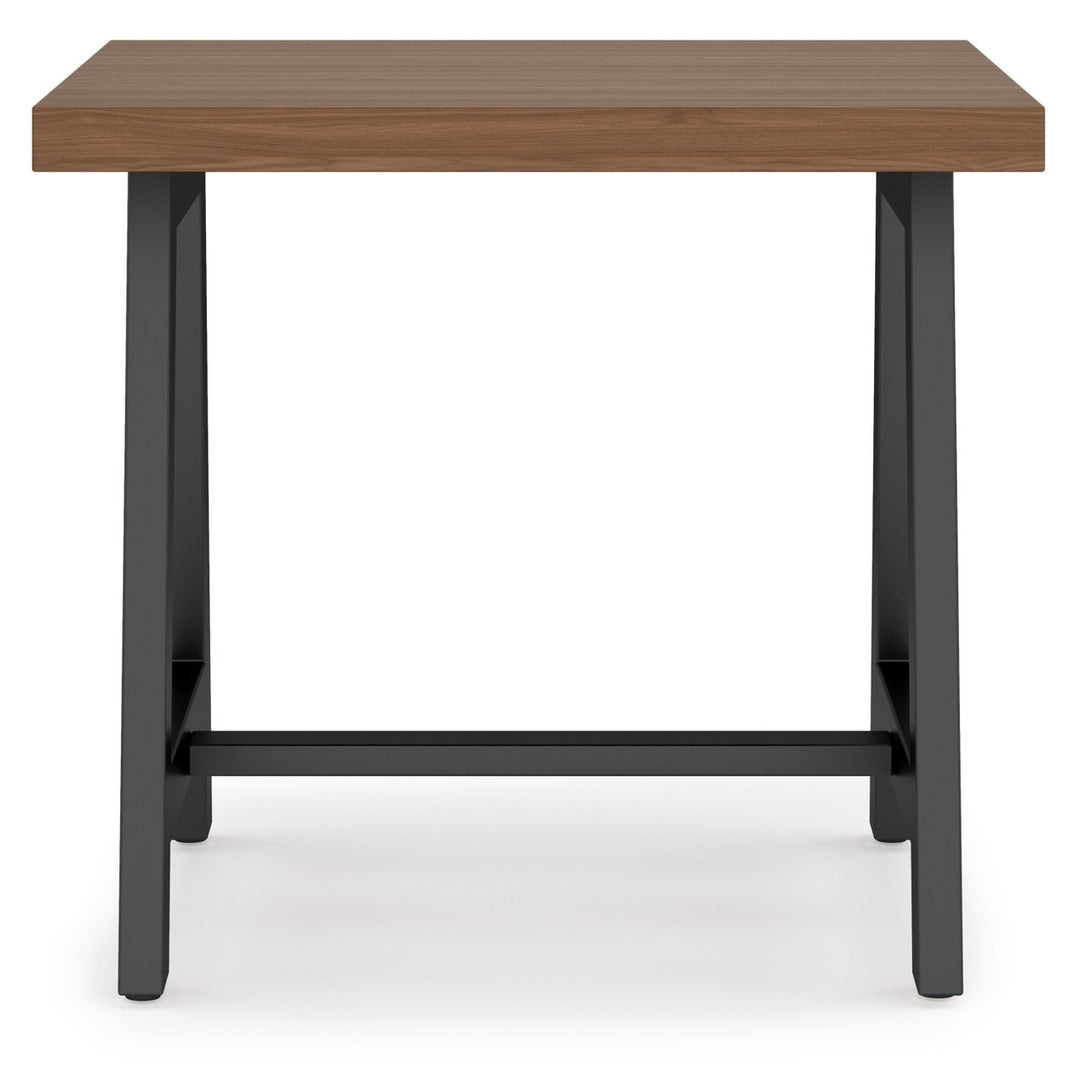 Sawhorse Solid Walnut Veneer and Metal End Table Image 5