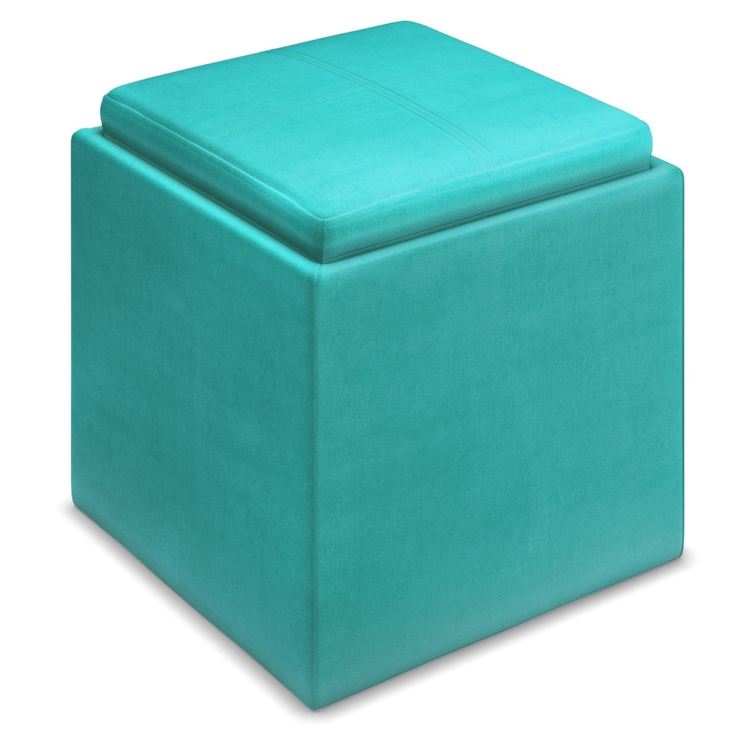 Rockwood Cube Storage Ottoman in Velvet Fabric Image 6