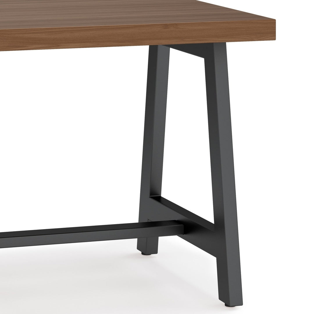 Sawhorse Solid Walnut Veneer and Metal End Table Image 7