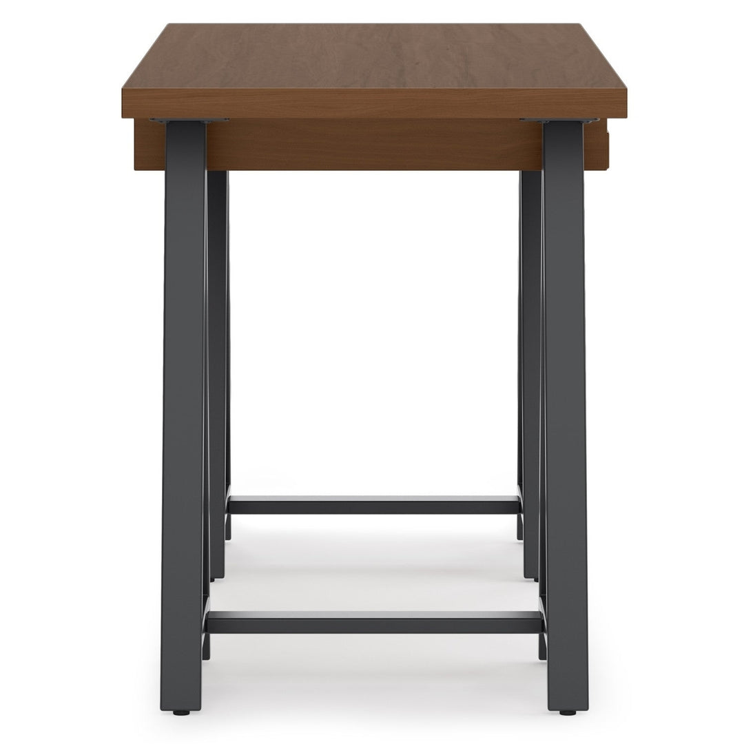 Sawhorse Solid Walnut Veneer and Metal Small Desk Image 5