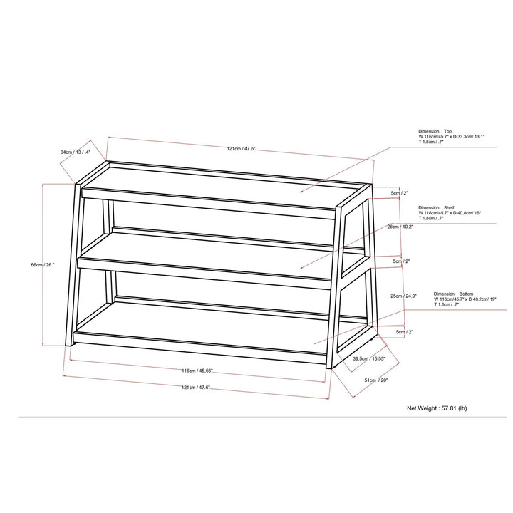 Sawhorse Solid Walnut Veneer and Metal TV Media Stand Image 10