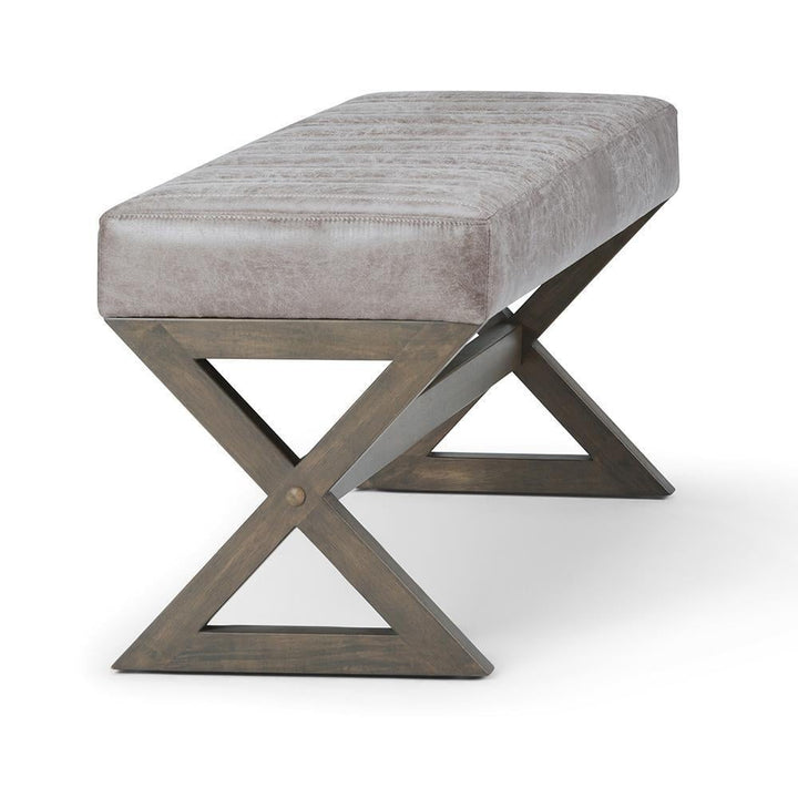 Salinger Ottoman Bench in Distressed Vegan Leather Image 8