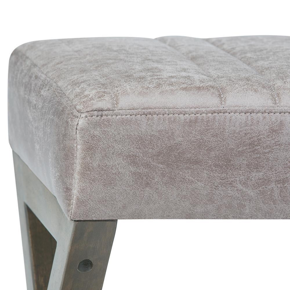 Salinger Ottoman Bench in Distressed Vegan Leather Image 10