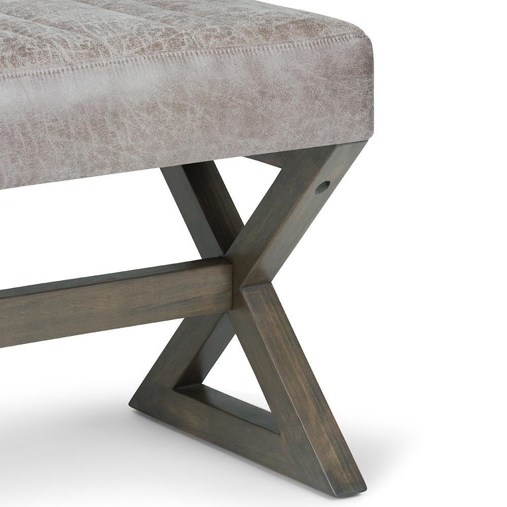 Salinger Ottoman Bench in Distressed Vegan Leather Image 11
