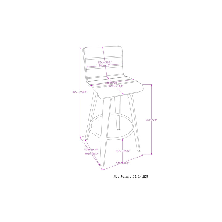 Roland Swivel Counter Height Stool in Linen Image 10