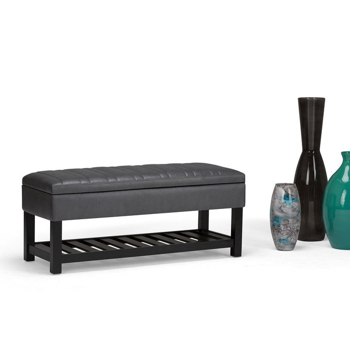 Memphis Ottoman Bench in Vegan Leather Image 2