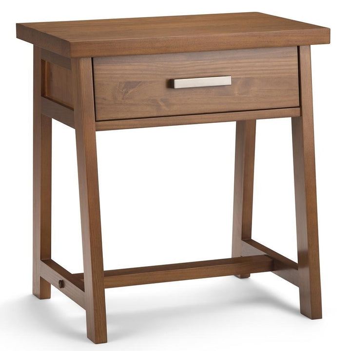 Simpli Home Sawhorse Night Stand Solid Wood Industrial Style 1 Drawer Table 16x24x26 Image 1