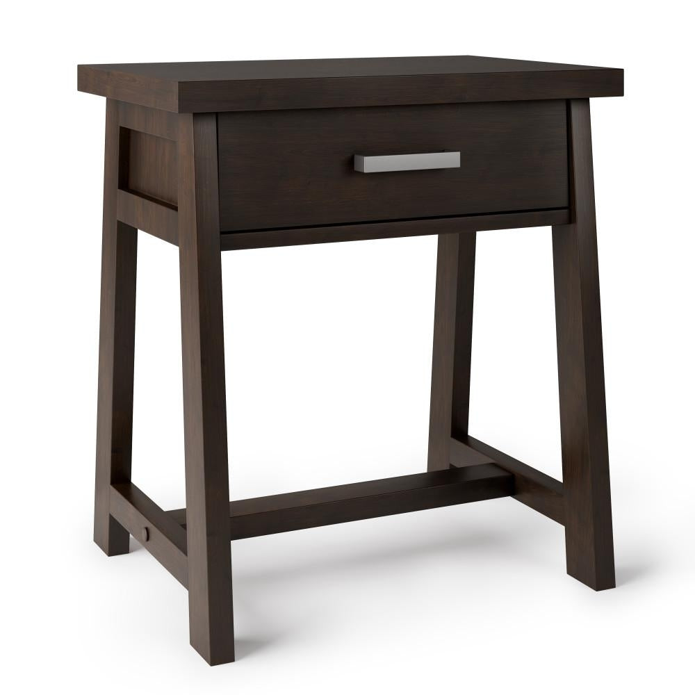 Simpli Home Sawhorse Night Stand Solid Wood Industrial Style 1 Drawer Table 16x24x26 Image 2