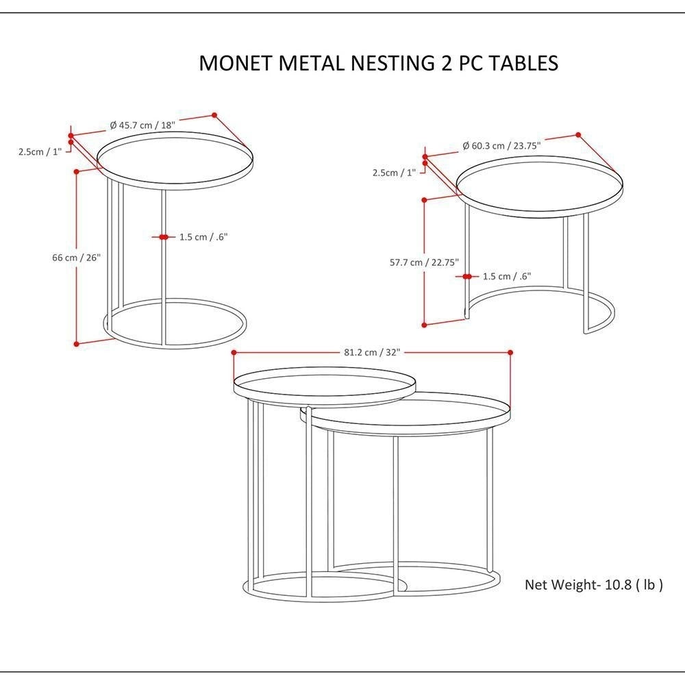 Monet Nesting Metal Table Image 7