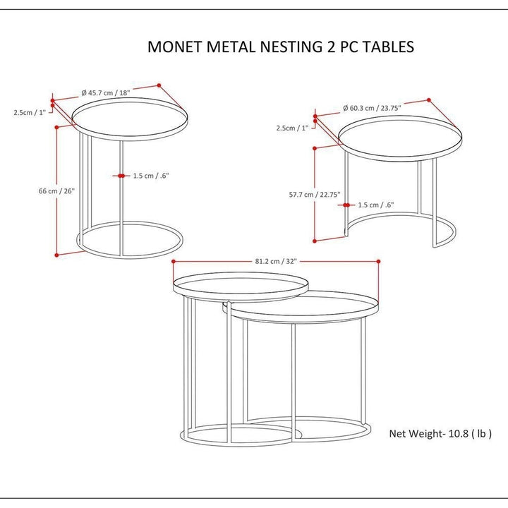 Monet Nesting Metal Table Image 7