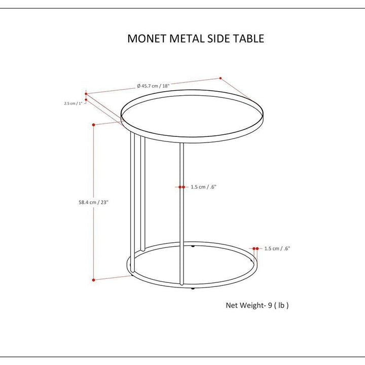 Monet Side Metal Table Image 12