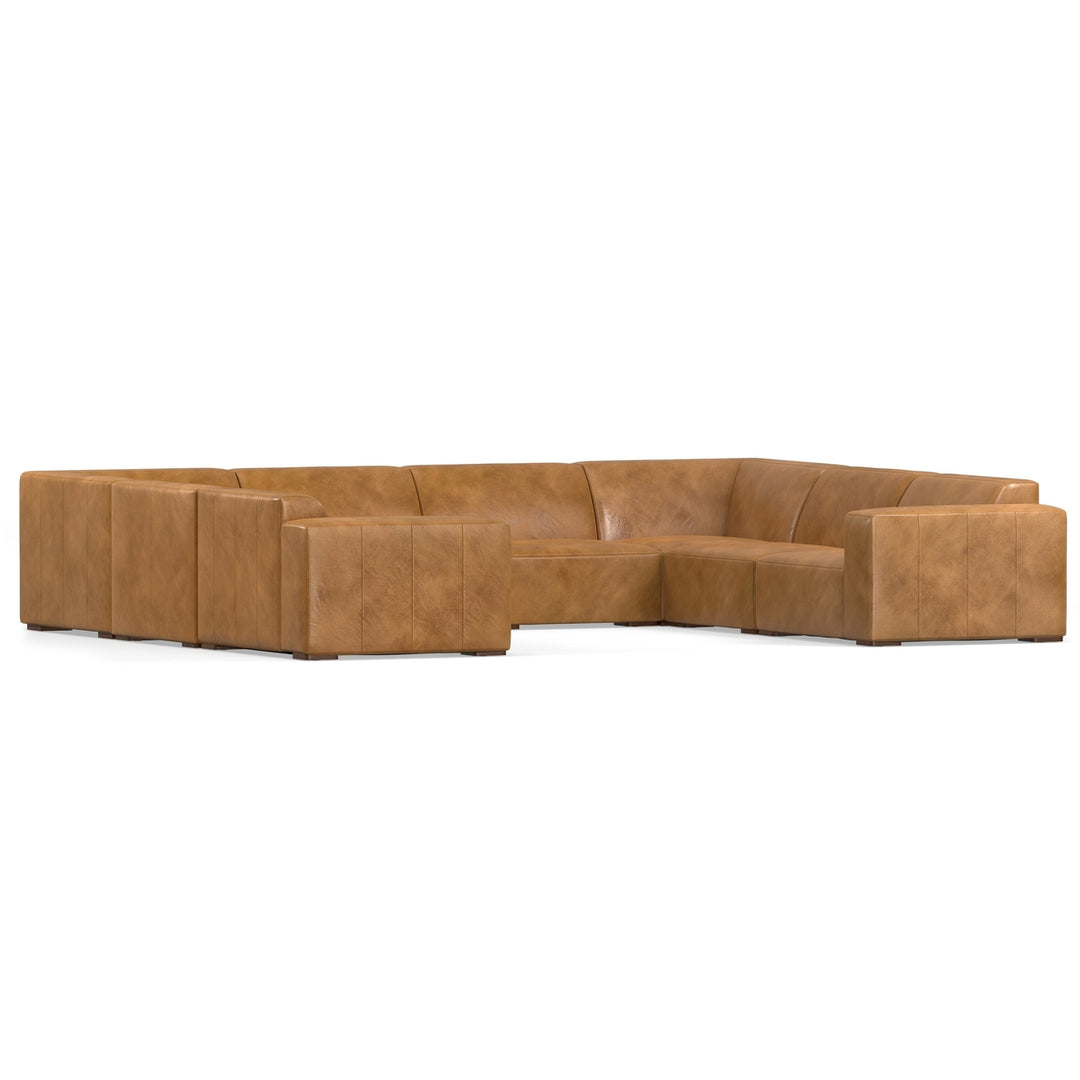 Rex U-Shaped Sectional in Genuine Leather Image 2