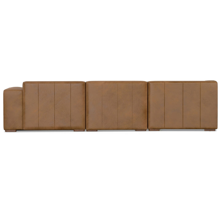 Rex Left Sectional and Ottoman in Genuine Leather Image 10
