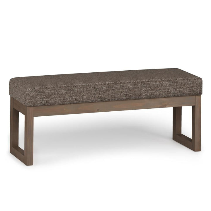 Milltown Tweed Ottoman Bench 44.1 Inch Modern Entryway Seat Durable Fabric Image 1