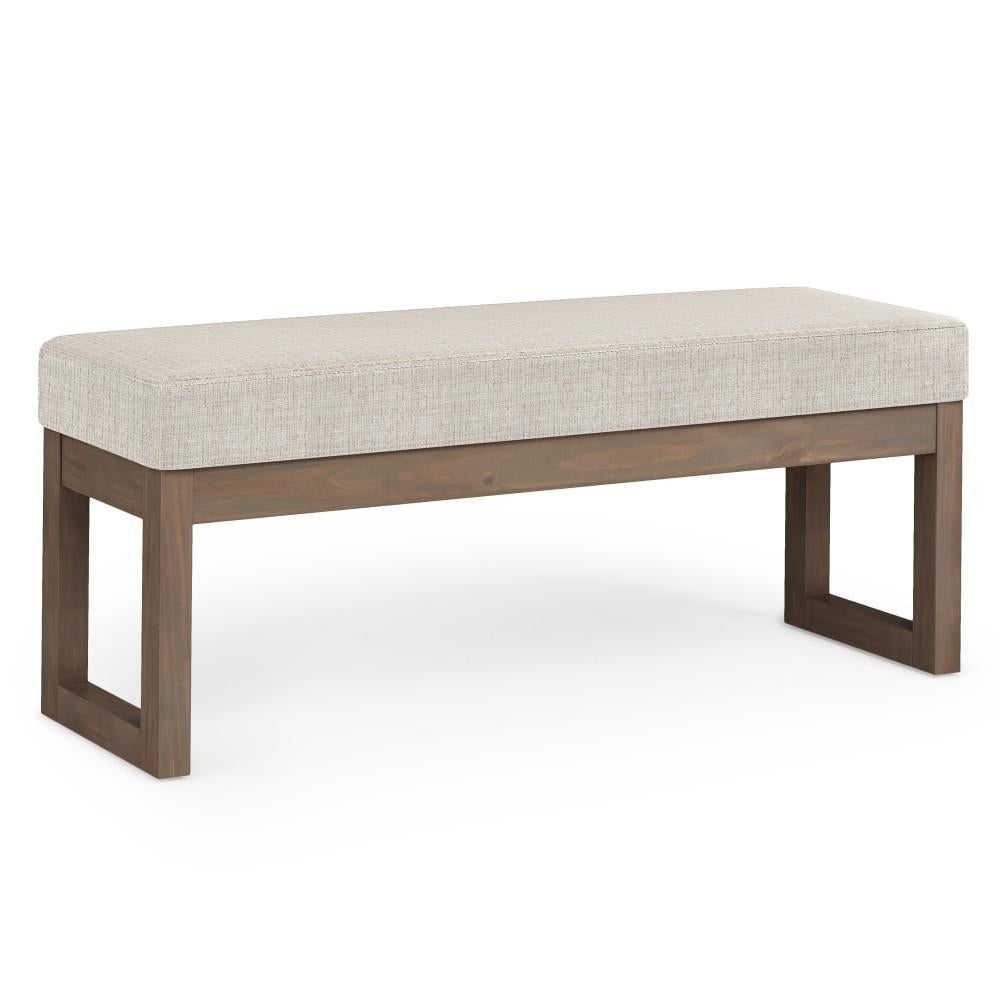 Milltown Tweed Ottoman Bench 44.1 Inch Modern Entryway Seat Durable Fabric Image 1