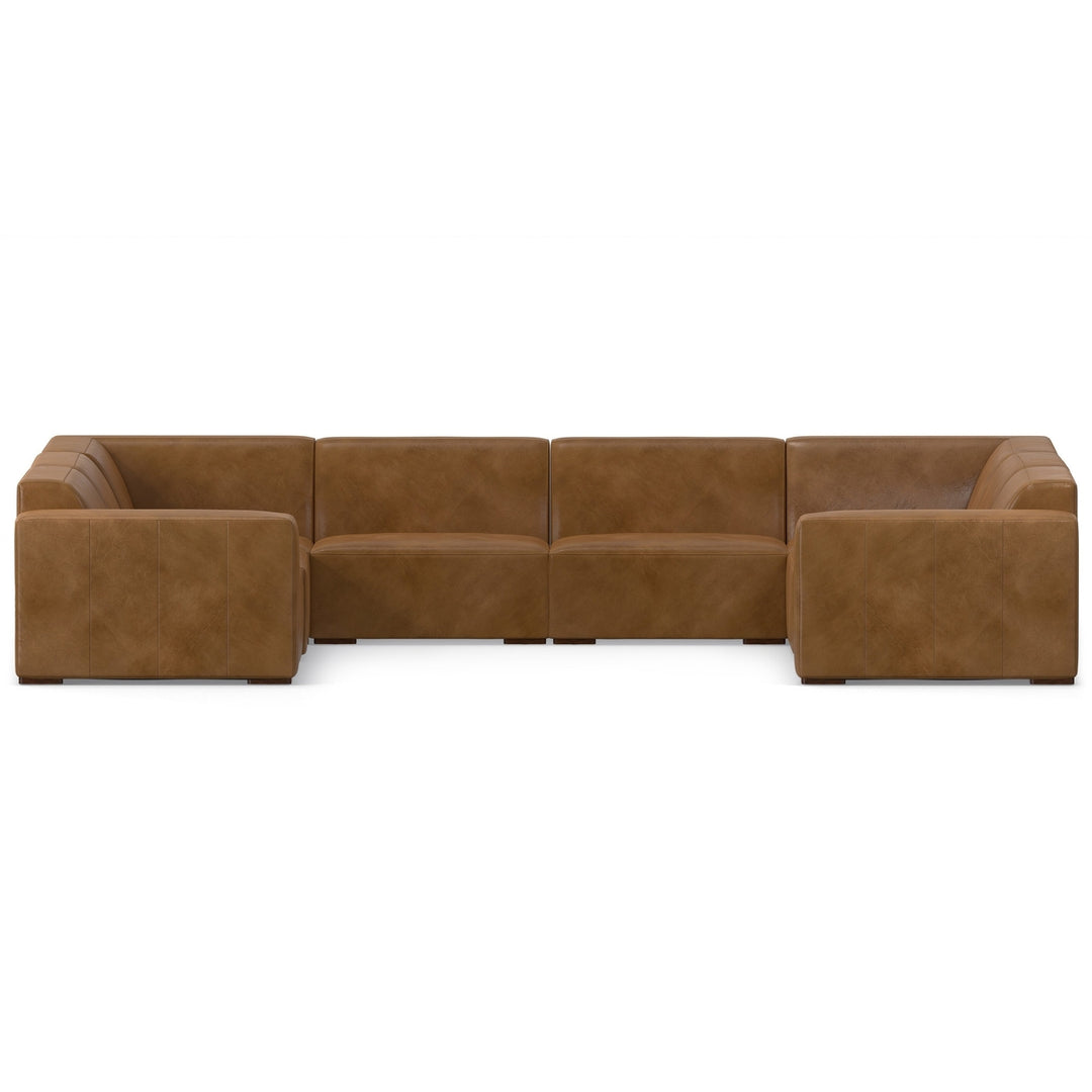 Rex U-Shaped Sectional in Genuine Leather Image 4