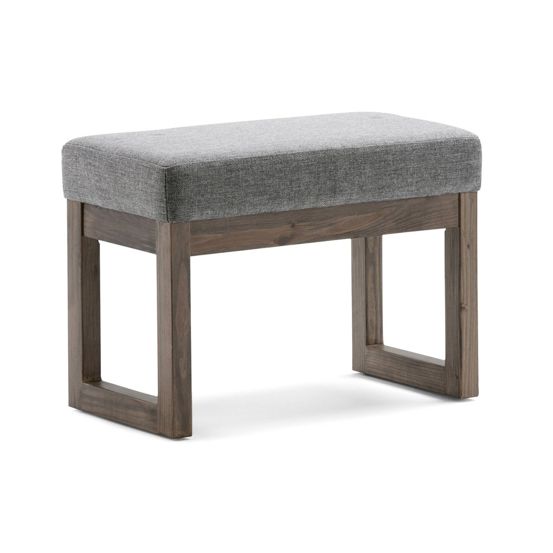 Milltown Small Ottoman Bench Linen Fabric Modern Entryway Foot Stool 26in Image 1