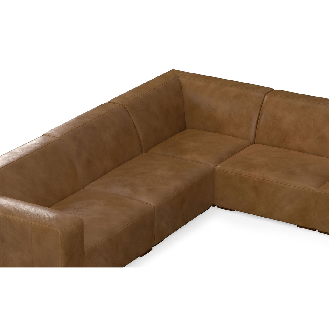 Rex U-Shaped Sectional in Genuine Leather Image 7