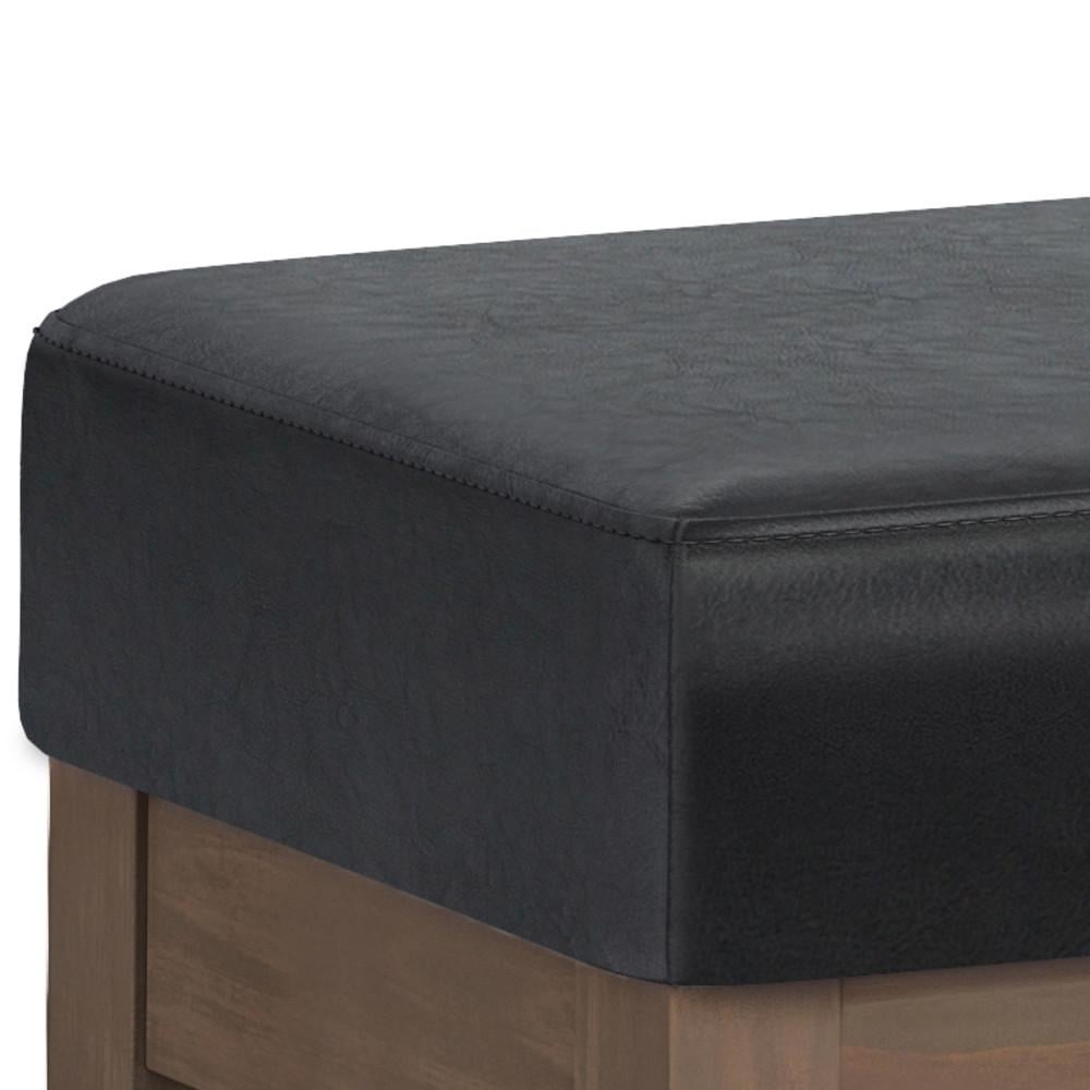 Milltown Large Ottoman Bench Vegan Leather Entryway Footstool 44in Contemporary Image 9