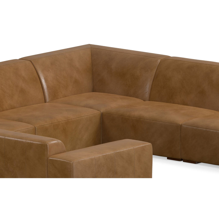 Rex U-Shaped Sectional in Genuine Leather Image 10
