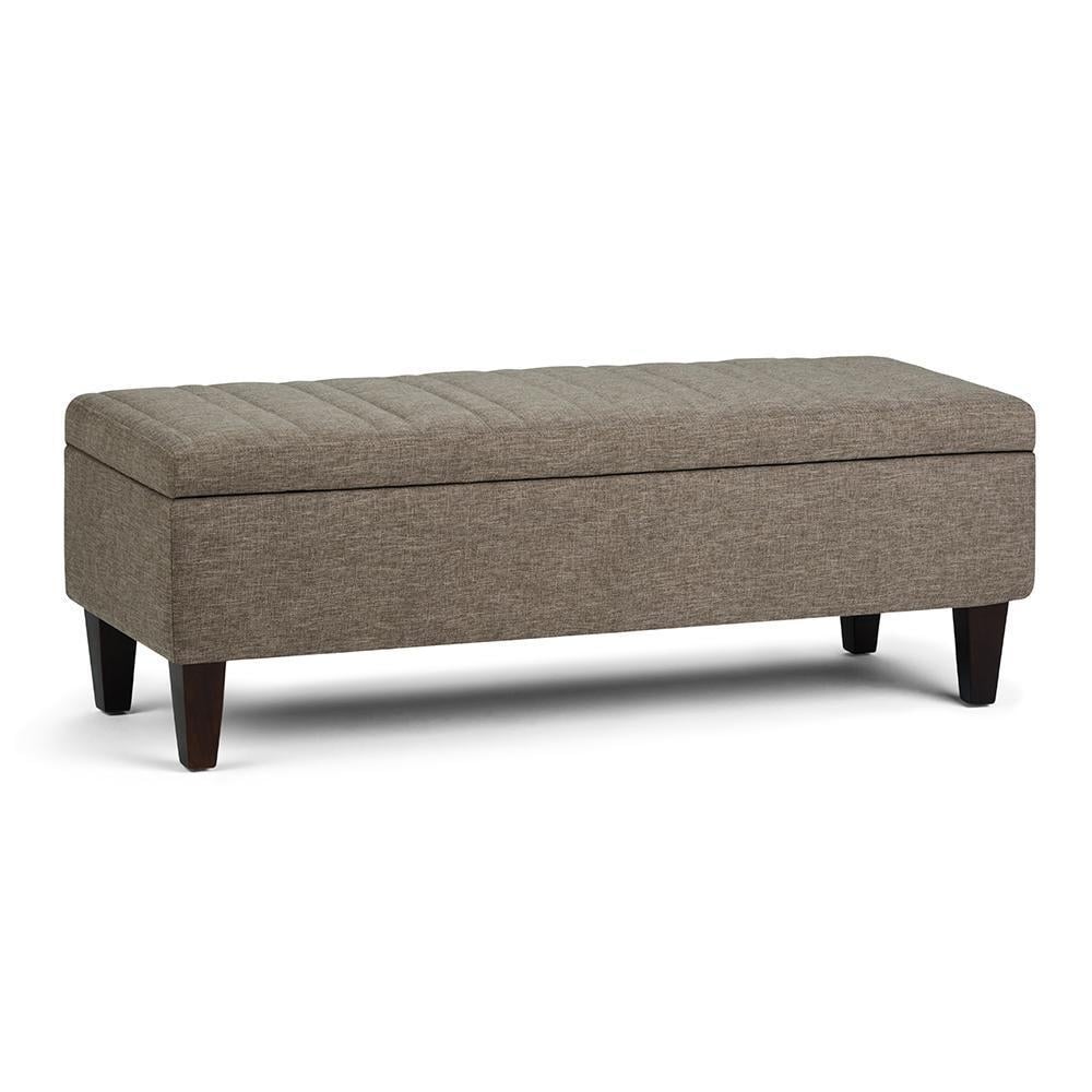 Monroe Linen Storage Ottoman Rectangular 48in Large Multi-Functional Bench Image 1