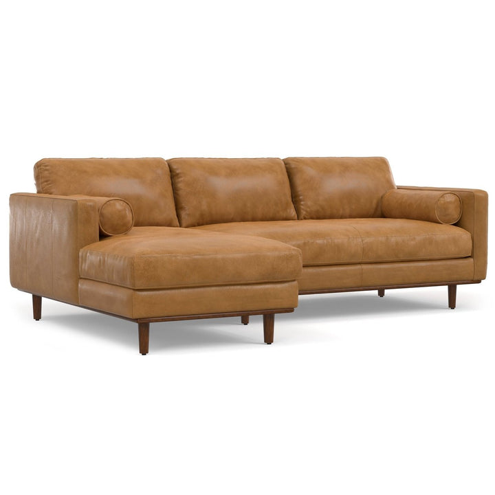 Morrison Left Sectional Sofa Genuine Leather L-Shaped Chaise Couch Modern Design Image 2