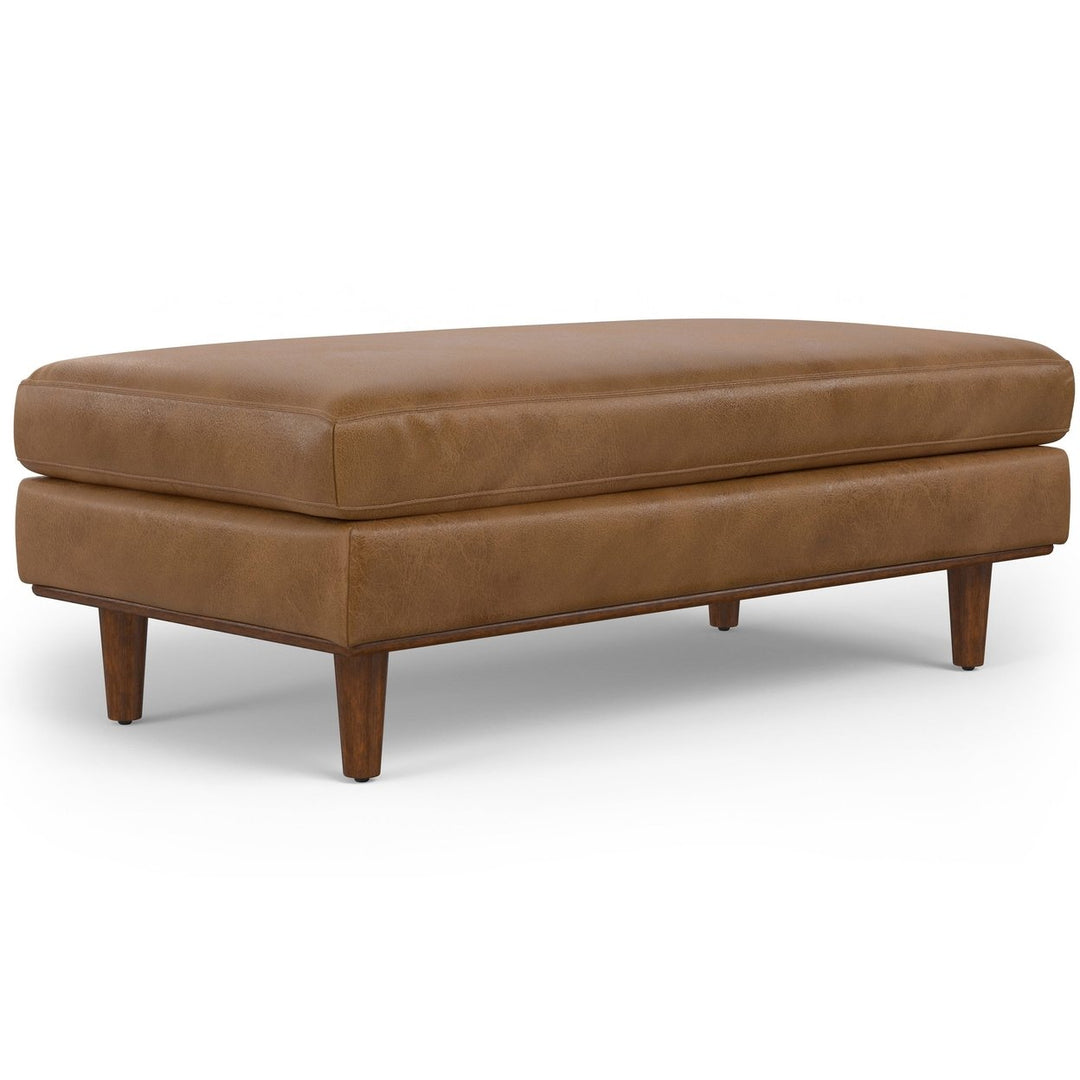 Morrison Large Rectangular Ottoman in Genuine Leather Image 1