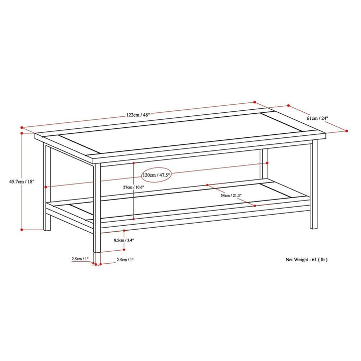 Skyler Coffee Table Mango Wood Metal Base 24x48 Industrial Design 2 Drawers Image 5