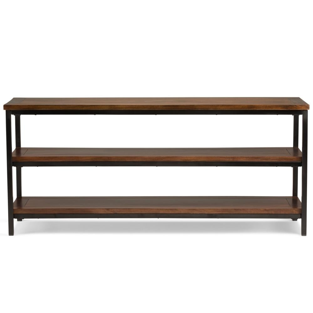 Skyler TV Media Stand Mango Wood Steel Industrial 60 Inch for TVs up to 66 Inch Image 3