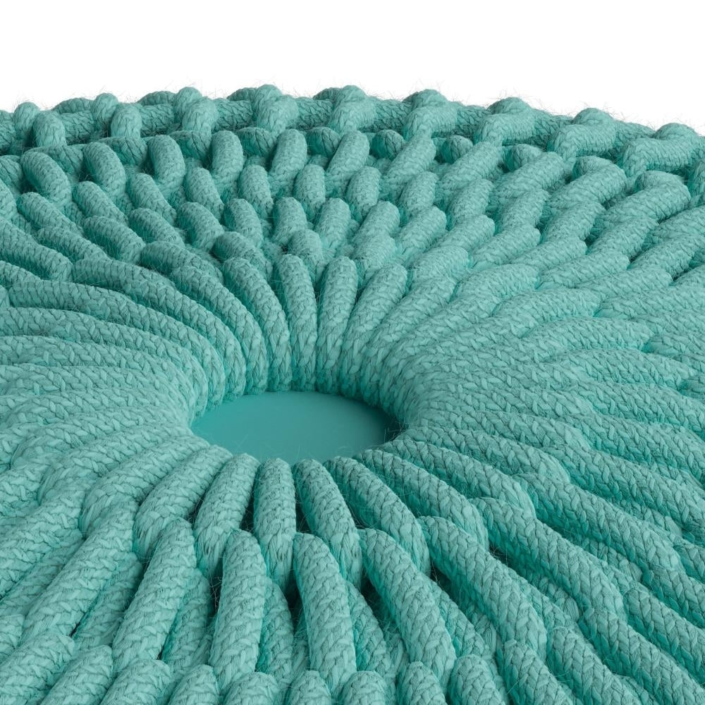 Sonata Round Knitted Pouf Indoor Outdoor 20in Water UV Resistant Durable Fabric Image 5