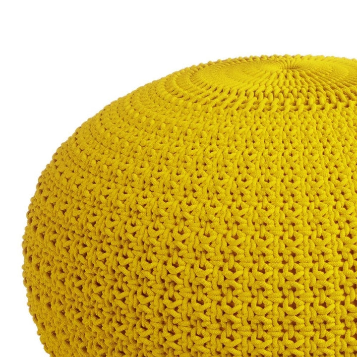 Sonata Round Knitted Pouf Indoor Outdoor 20in Water UV Resistant Durable Fabric Image 10