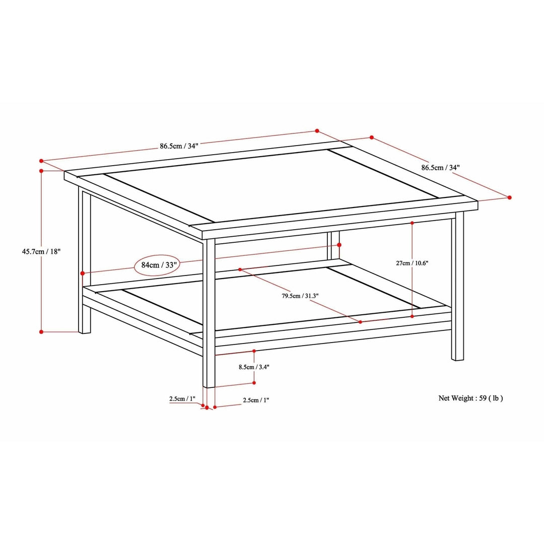 Skyler Square Coffee Table Mango Wood 34in Modern Industrial Metal Base Image 10