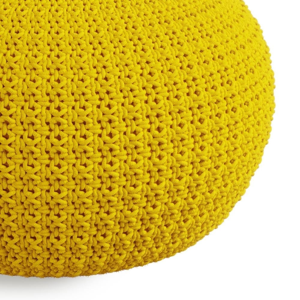 Sonata Round Knitted Pouf Indoor Outdoor 20in Water UV Resistant Durable Fabric Image 12