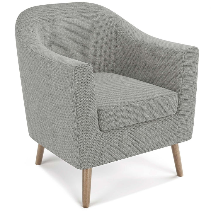 Thorne Accent Chair Contemporary Curved Design Deep Seat Durable Upholstered Fabric Image 1