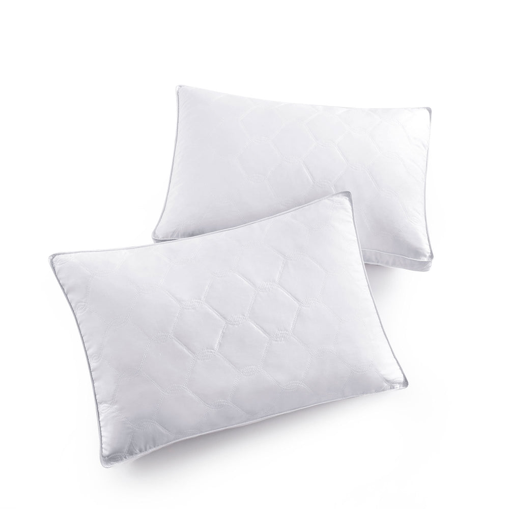 2 Pack Quilted Gusseted Feather and Down Pillow- Hotel Collection Bed Pillows, Medium Support for Side and Back Sleepers Image 2