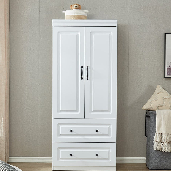 LivelyLodge Wardrobe Closet 74 H White Armoire Storage Cabinet Model YG-3 Image 1