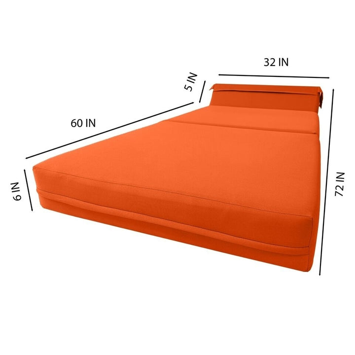 Sleeper Chair Folding Foam Beds, Portable Foldable Bed 6 x 32 x 70 Orange Image 4