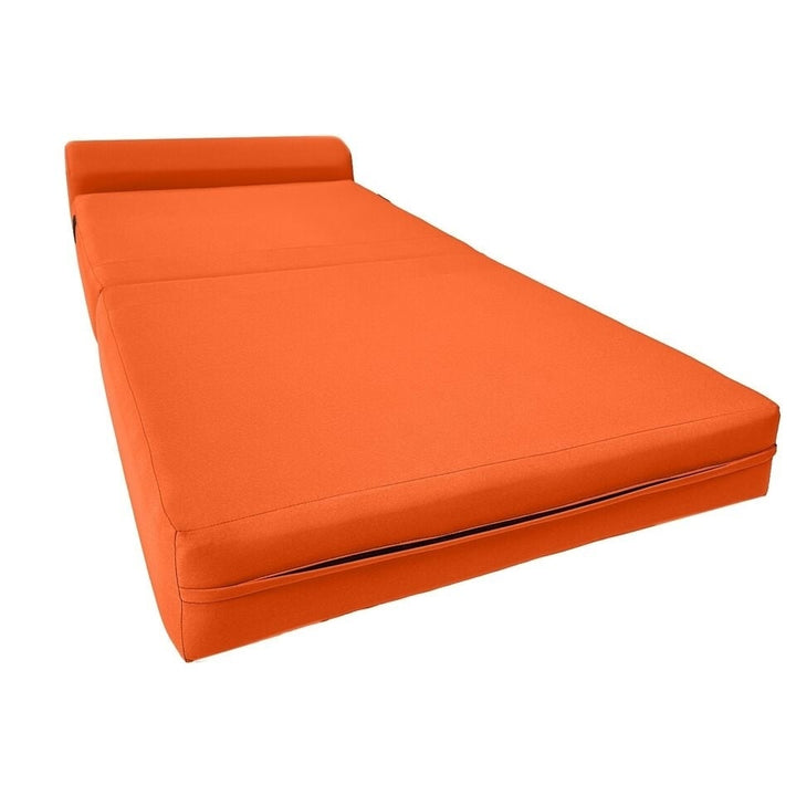 Sleeper Chair Folding Foam Beds, Portable Foldable Bed 6 x 32 x 70 Orange Image 5