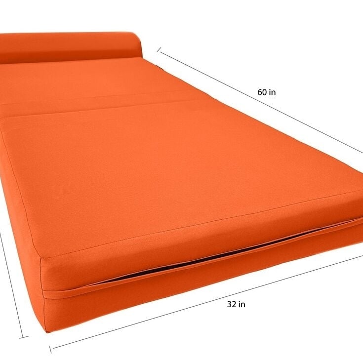 Sleeper Chair Folding Foam Beds, Portable Foldable Bed 6 x 32 x 70 Orange Image 6