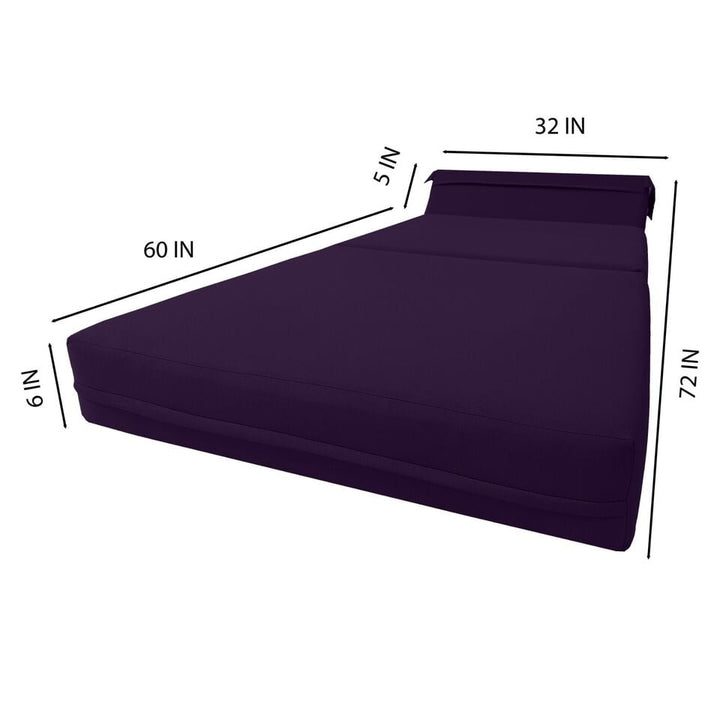 Sleeper Chair Folding Foam Beds, Portable Foldable Bed 6 x 32 x70 Purple Image 3