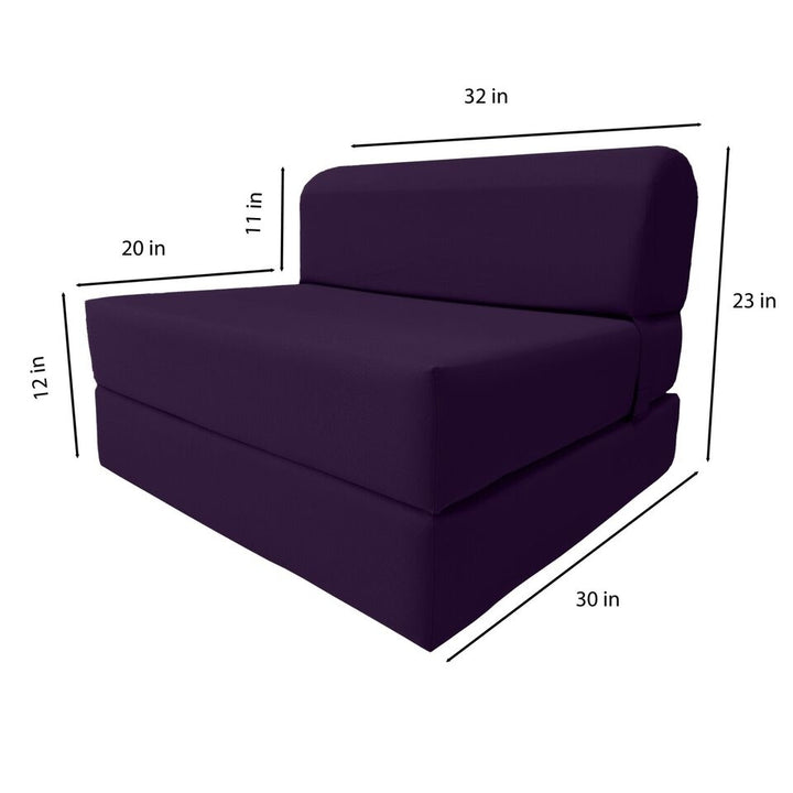 Sleeper Chair Folding Foam Beds, Portable Foldable Bed 6 x 32 x70 Purple Image 4