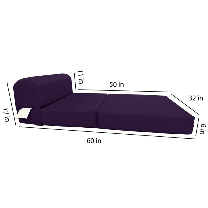 Sleeper Chair Folding Foam Beds, Portable Foldable Bed 6 x 32 x70 Purple Image 5