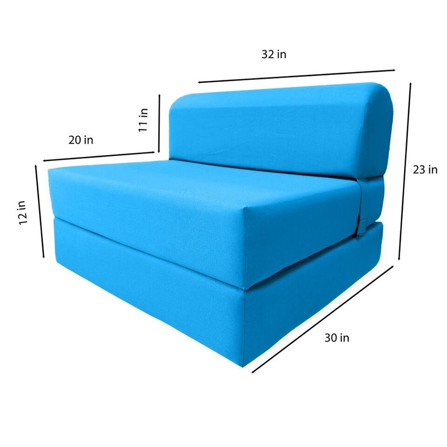 Turquoise Sleeper Chair Folding Foam Beds, Portable Lounger Bed 6 x 32 x70 Image 1