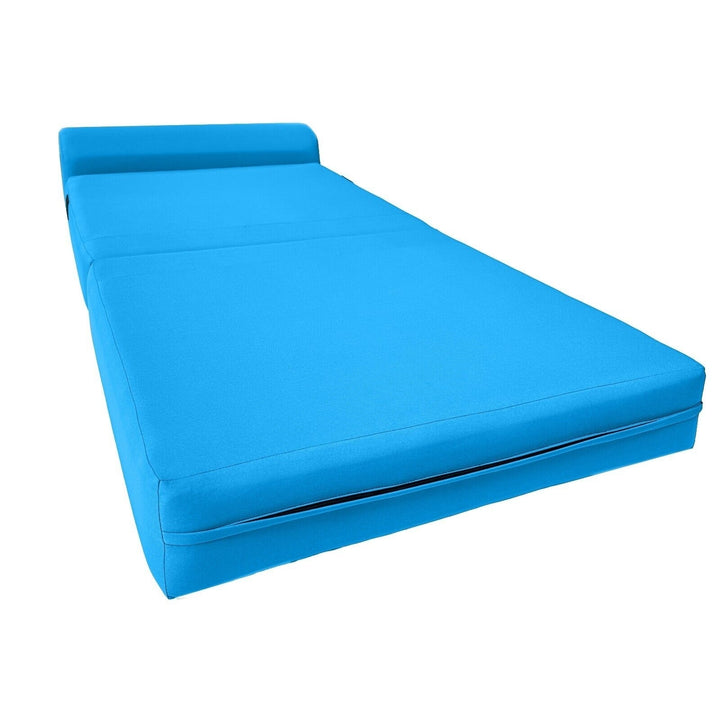 Turquoise Sleeper Chair Folding Foam Beds, Portable Lounger Bed 6 x 32 x70 Image 3