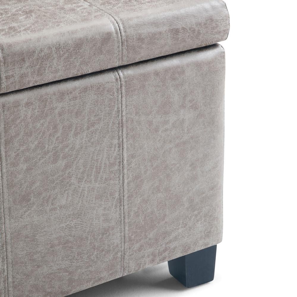 Dover Storage Ottoman in Distressed Vegan Leather Image 11