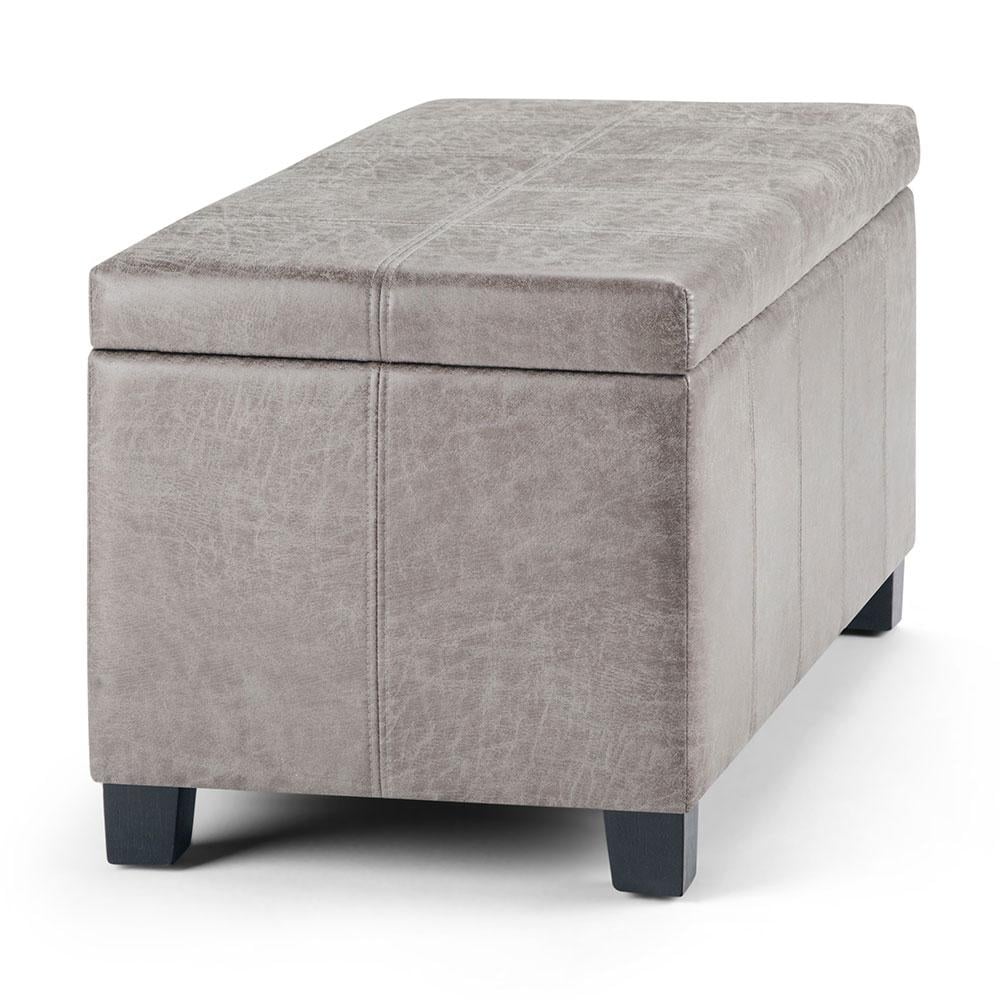 Dover Storage Ottoman in Distressed Vegan Leather Image 12