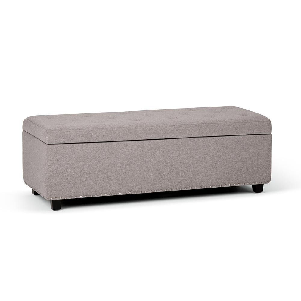 Hamilton Linen Storage Ottoman 48 Inch Tufted Bench with Nail Head Trim Image 1