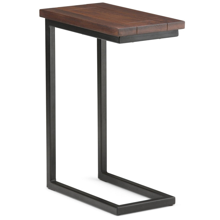 Skyler C Side Table Mango Wood Metal Base 10x18x24 Modern Industrial Design Image 5