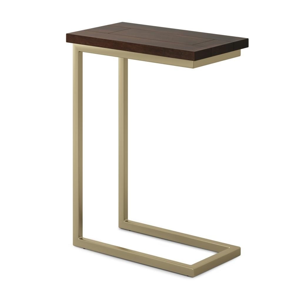 Skyler C Side Table Mango Wood Metal Base 10x18x24 Modern Industrial Design Image 1