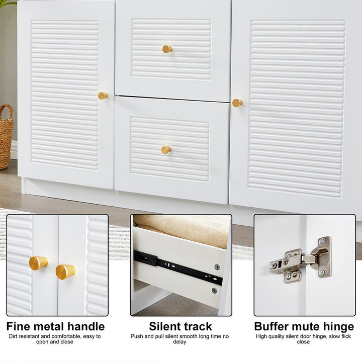 LivelyLodge 74" 3 Doors White Wooden Wardrobe Closet Armoire Bedroom Freestanding Bathroom Clothes Storage Shelf Image 7